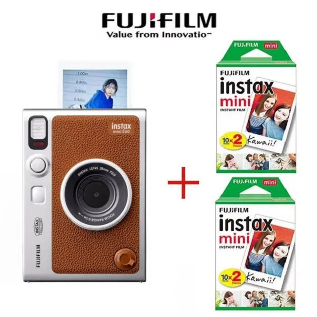 Original Fujifilm Instax Mini Evo Camera Fuji Instant Camera Smartphone Photos Print Camera Optional White Film 20/40 sheets