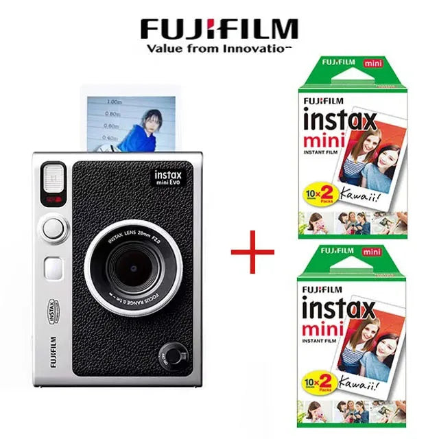Original Fujifilm Instax Mini Evo Camera Fuji Instant Camera Smartphone Photos Print Camera Optional White Film 20/40 sheets