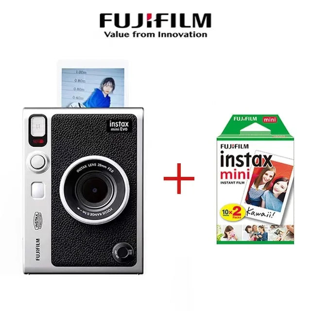 Original Fujifilm Instax Mini Evo Camera Fuji Instant Camera Smartphone Photos Print Camera Optional White Film 20/40 sheets