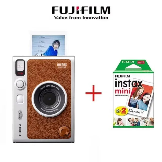 Original Fujifilm Instax Mini Evo Camera Fuji Instant Camera Smartphone Photos Print Camera Optional White Film 20/40 sheets